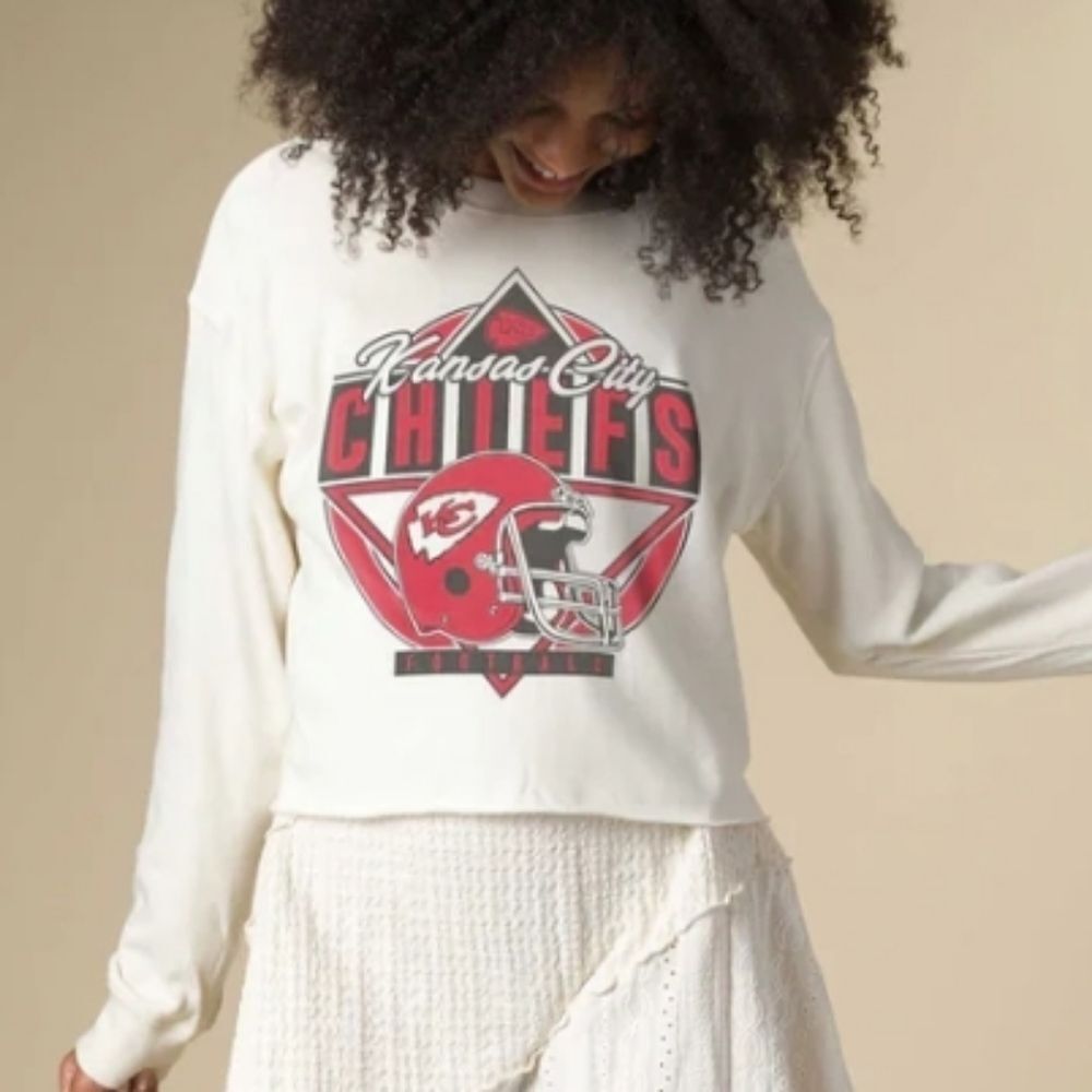 3216 Junk Food Kansas City Chiefs Crop Sweatshirt NWT XS NFL Graphic Fleece